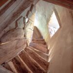 the stairs of the Pigeonnier de La Léotardie